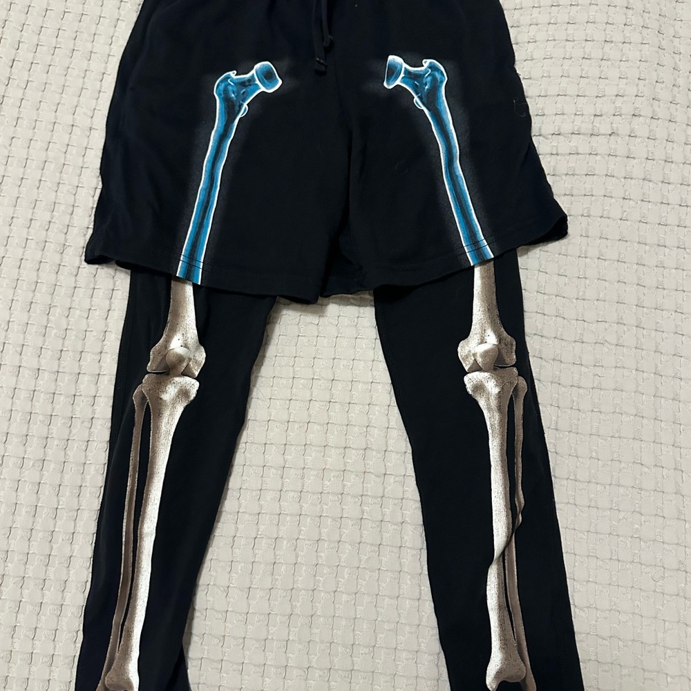 Abercrombie Kids Black Leggings with Skeleton Print